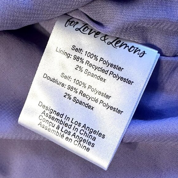 NWT For Love and Lemons Chelsea Purple and White Lovecore Mini Dress - S - Picture 4 of 9
